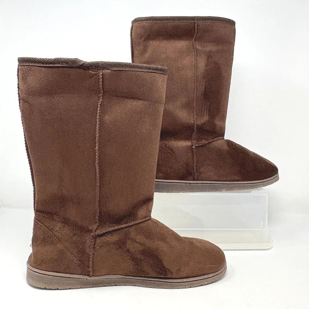 Dawgs Womens Brown Size 11‎ Faux Suede Cozy Plush Lined Winter Boots